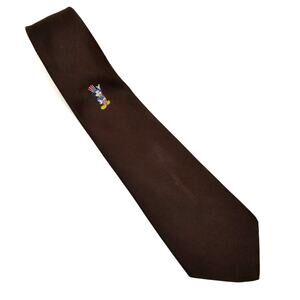 Vintage Mickey Mouse Tie By Cervantes Brown Polyester